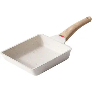 Japanese Omelette Egg Pan Non Stick Rectangle Small Frying Pan 6 X 7 Inch White