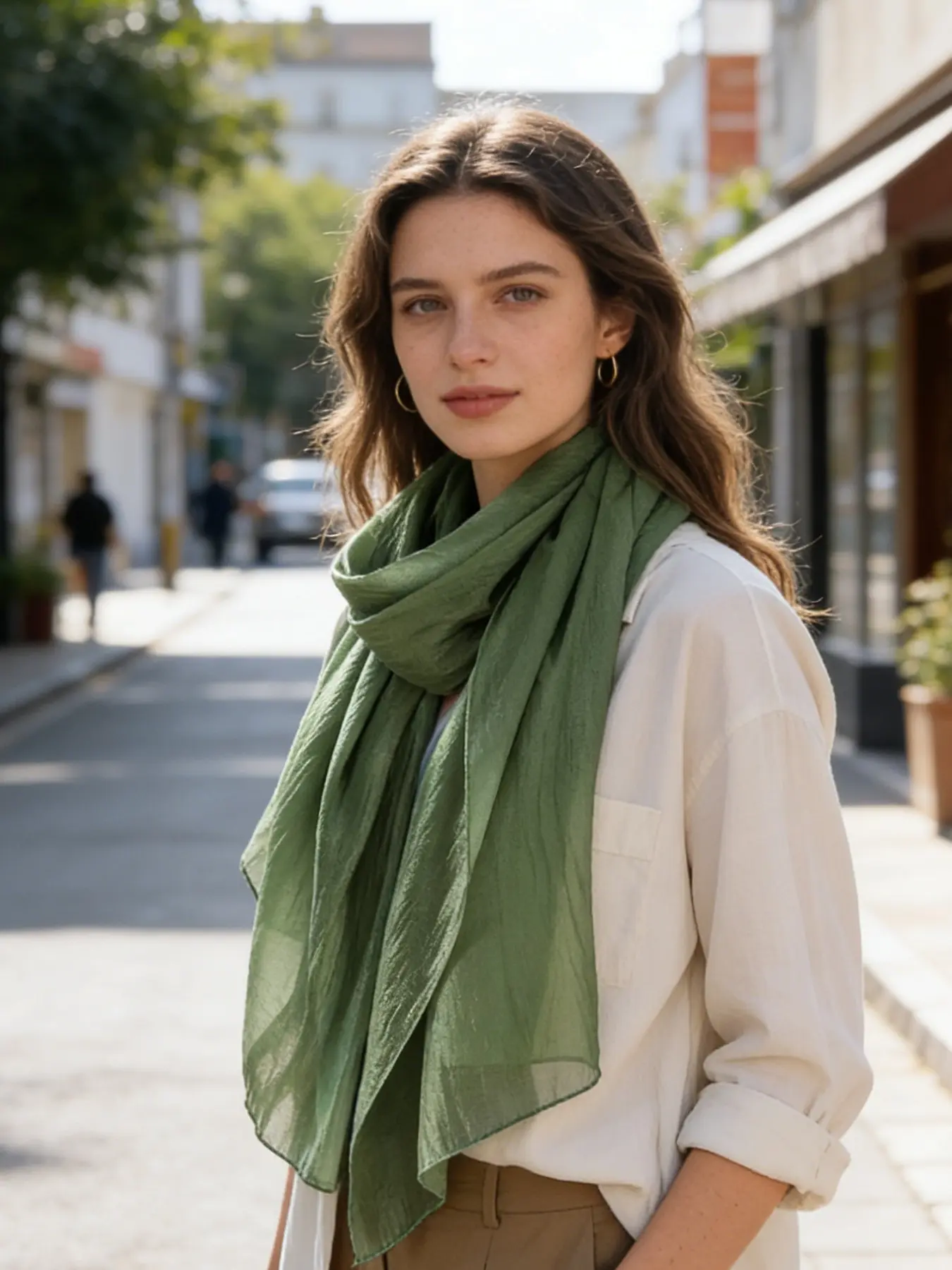 Spring Summer Versatile Long Colorblock Scarf, Boho Style Scarf, Multi-Use Outerwear Neck Wrap Shawl, Decorative Sheer Fabric, Perfect for Layering, Fashion Shawl, Boho Shawl
