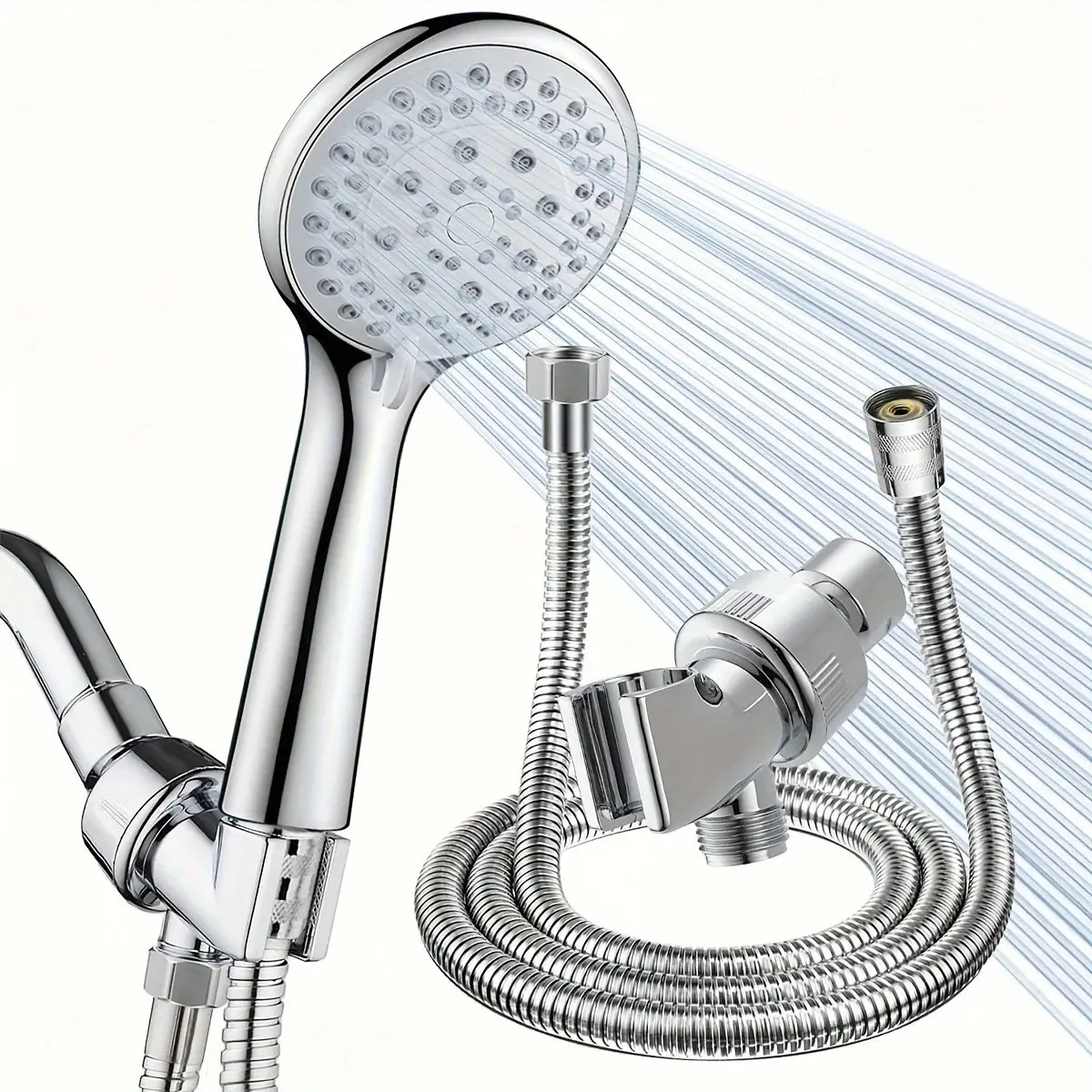 Modern Design Abs Three-Setting Handheld Shower Combo Set with Hose and Holder, Bathroom Bathing, Pet Cleaning, Outdoor RV Washing Handheld Showerhead