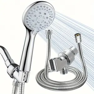 Modern Design Abs Three-Setting Handheld Shower Set with Hose and Holder, Bathroom Bathing, Pet Cleaning, Outdoor RV Washing