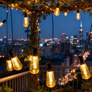20-LED Solar-Powered Outdoor Transparent Papaya-Shaped Ambient Light String, Ins-Style Decor for Gardens, Courtyards and Terraces, Suitable for Camping and Street Vendor Decorations, with Steady On and Flashing Modes