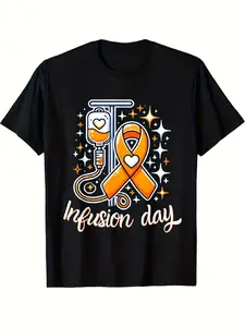 MS infusion day Multiple Sclerosis Awareness Ribbon T-Shirt Same style for men and women  summer short-sleeved printed T-shirt pure cotton 220G, Advocacy Wear, Awareness Apparel, Printed Design, Graphic Tshirt, Breathable Material, Soft Fabric