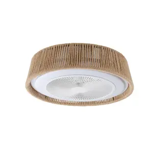 LED Dimmable Ceiling Light With Built - In Fan - Remote Control