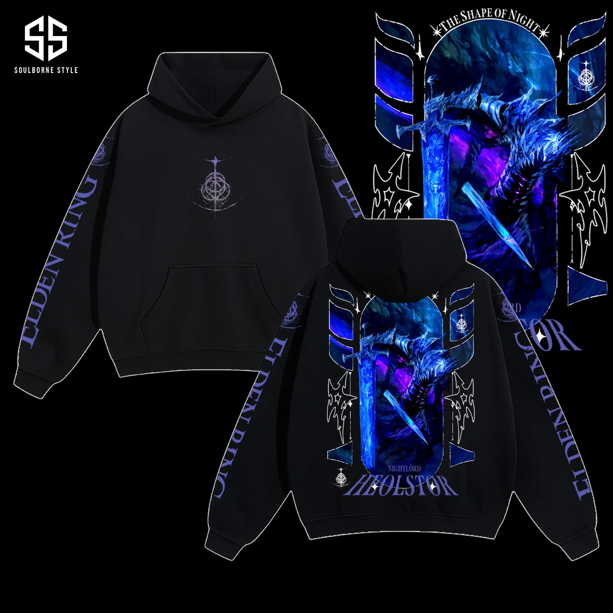 [Soulsborne Style] Vintage Heolstor the Nightlord - Elden Ring Nightreign Unisex Hoodie, Soulsborne Gaming Apparel, Game Shirt, Video Game Clothes, Boy Merch, Gift For Him, Gift For Her, Soulslike Streetwear