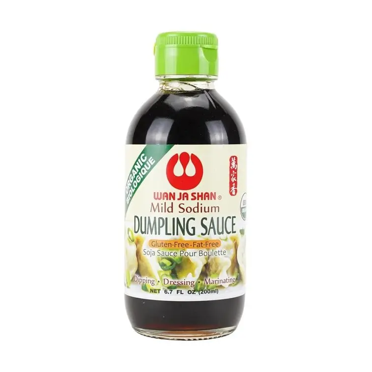 Wan Ja Shan Organic Asian-Style Gluten-Free Tangy Sweet Sesame-Vinegar Dumpling Sauce - 200ml High Salt Ambient Bottled Cooking Sauce, Smooth & Savory Mild Flavor, Versatile for Dipping, Marinating, All Ages Use