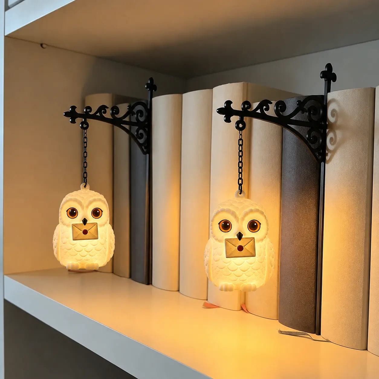 Owl Bookshelf Light, Cute LED Decorative Lamp with a Warm Glow, Cozy Book Nook Night Light, Bookshelf Decor for Bedroom, Reading Corner, and Home Library, Aesthetic Room Decor and Gift for Book Lovers