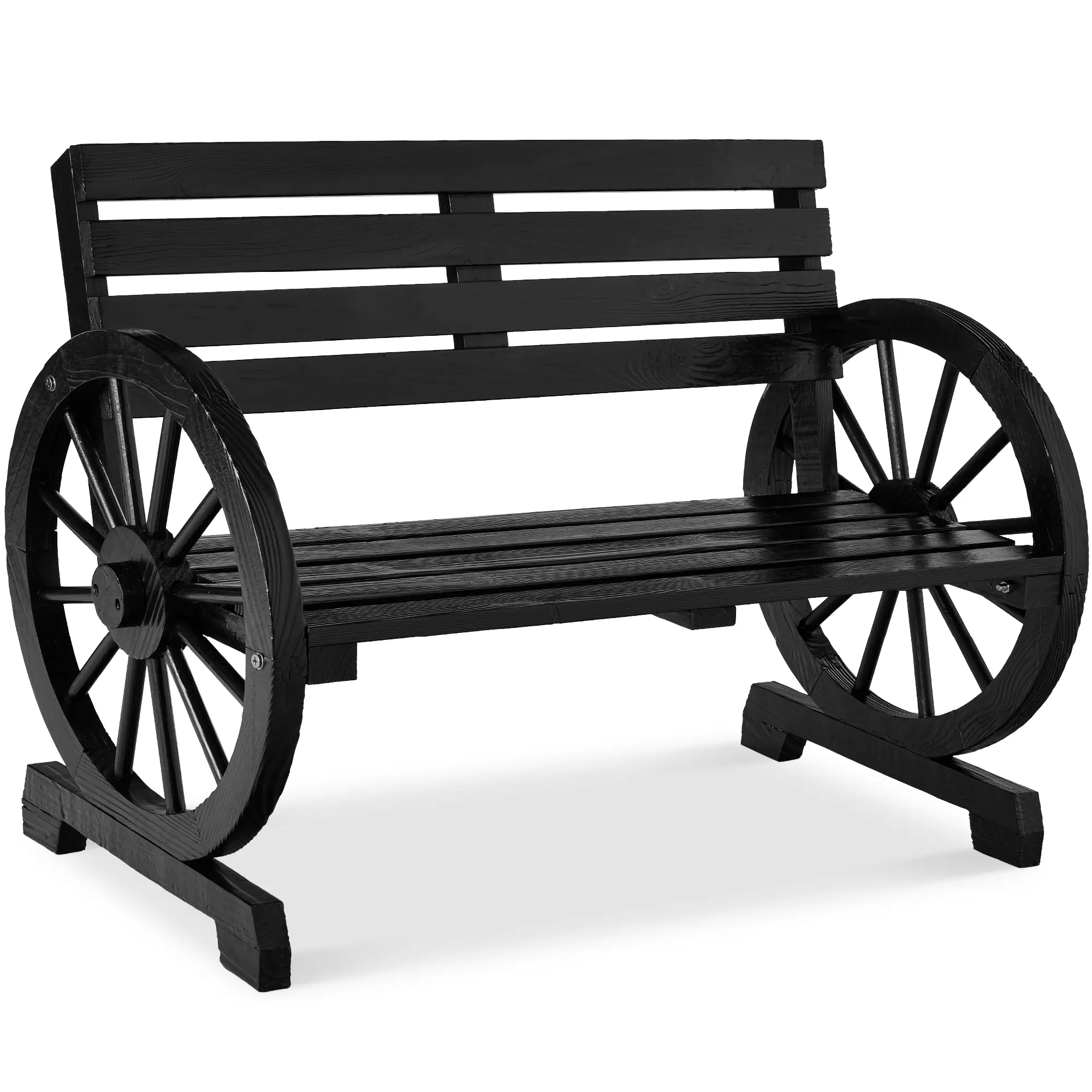 Best Choice Products 2-Person Wooden Wagon Wheel Bench for Patio, Garden, Outdoor Lounging w/ Rustic Design Best Choice Products 2-Person Wooden Wagon Wheel Bench for Patio, Garden, Outdoor Lounging w/ Rustic Design