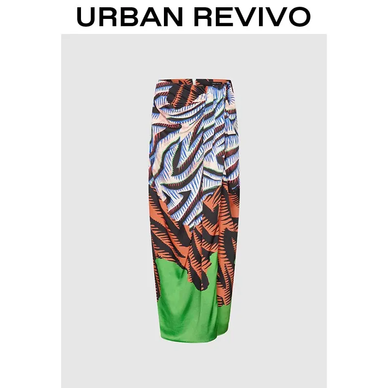 URBAN REVIVO Women's Straight Cut Skirt UWH550024 - Trendy 2025 Cut, Chic Elegant Womenswear Bottom, Versatile Fit for Everyday Casual Outfits, Do Not Dry Clean