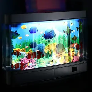 Tropical Fish Tank Lamps Artificial Aquarium Decor Virtual Ocean in Motion Night Light for Children Halloween Christmas Gift Toy RTONTR