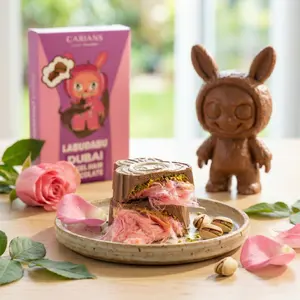 Viral Cartoon Angel Hair Dubai Chocolate Bar - Pink Cotton Candy