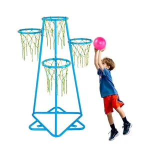 VEVOR Kids Basketball Hoop, 4-Hoop Child Basketball Hoops, Portable Basketball Stand with Adjustable Heights and 3 Balls, Indoor and Outdoor Basketball Toy Set for Children of All Ages, Boys Girls
