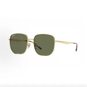 Pre-owned Brand new Ray Ban Square Polarized Sunglasses RB3611, Polished Gold Frame / Polarized G 15 Green Lens（Do not purchase directly. Contact us for details.）