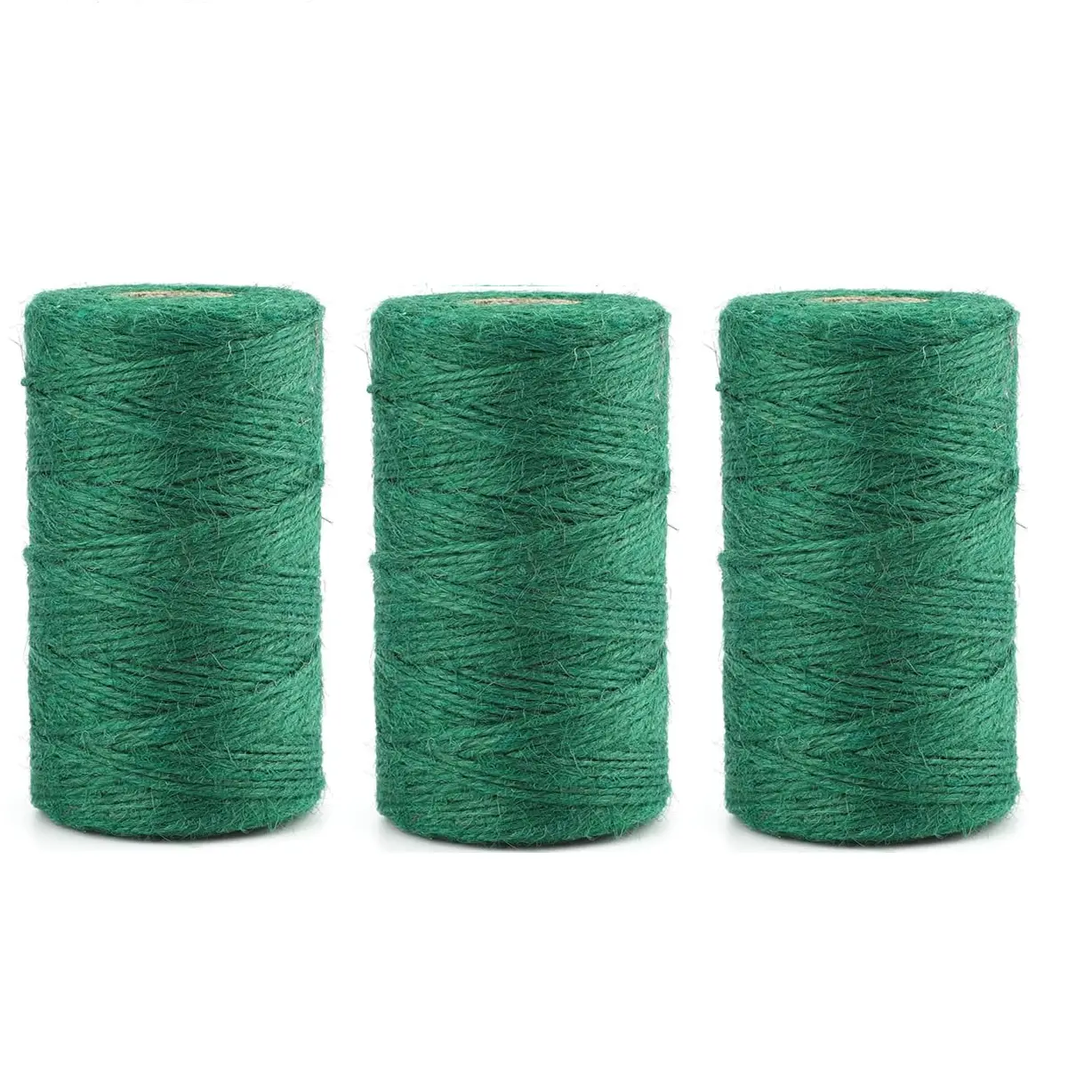 190ft 200ft Green Jute Twines 3Rolls rope for Garden, Arts & Crafts, Home Decor, Packaging Christmas Knitting Macrame Decoration
