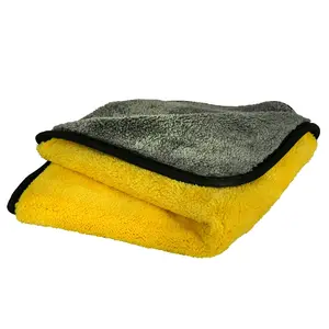 CHEMICAL GUYS 2-Faced Soft Touch Microfiber Towel – Dual-Sided Premium Towel with Yellow Side for Dirt Removal & Gray Side for Scratch-Free Buffing, Ultra-Plush 70/30 Blend with Silk-Banded Edges for Gentle Cleaning on Paint, Glass & Interior Surfaces