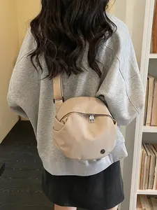 Large Capacity Velvet Shoulder Bag, New Fashion Shell Bag, Casual Crossbody Backpack, Versatile Women's Handbag, Trendy Single Strap Design, Backpacks Women