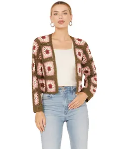 Sadie Women's And Sage Women'S Whoopsie Daisy Crochet Cropped Cardigan - Le3466