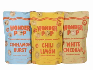 WonderPop Crunchy Cinnamon Snack 3-Pack Sample Box – Crunchy & Crispy Snack with 2g Protein & 1g Fiber - Non-GMO & Gluten-Free Snack - Assorted Flavors Including Chili Limon Cinnamon Burst & White Cheddar