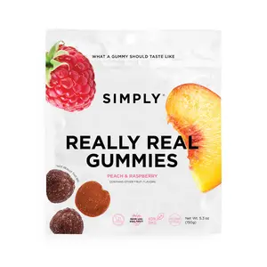 Simply Gum Real Gummies | Made with Real Fruit | No Cane Sugar + Gluten Free + Kosher | Multiple Sizes & Flavors Available Fruit Snack - Sweet and Sour Candy