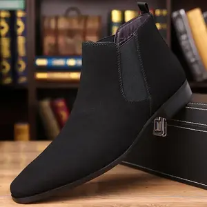 Men's Suede Chelsea Boots | Minimalist Design with Stretch Side Panel