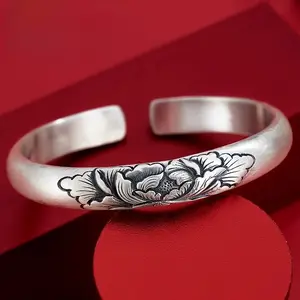Elegant vintage ladies' bracelet, uncoated peony flower bracelet, perfect for daily wear and Mother's Day gifts