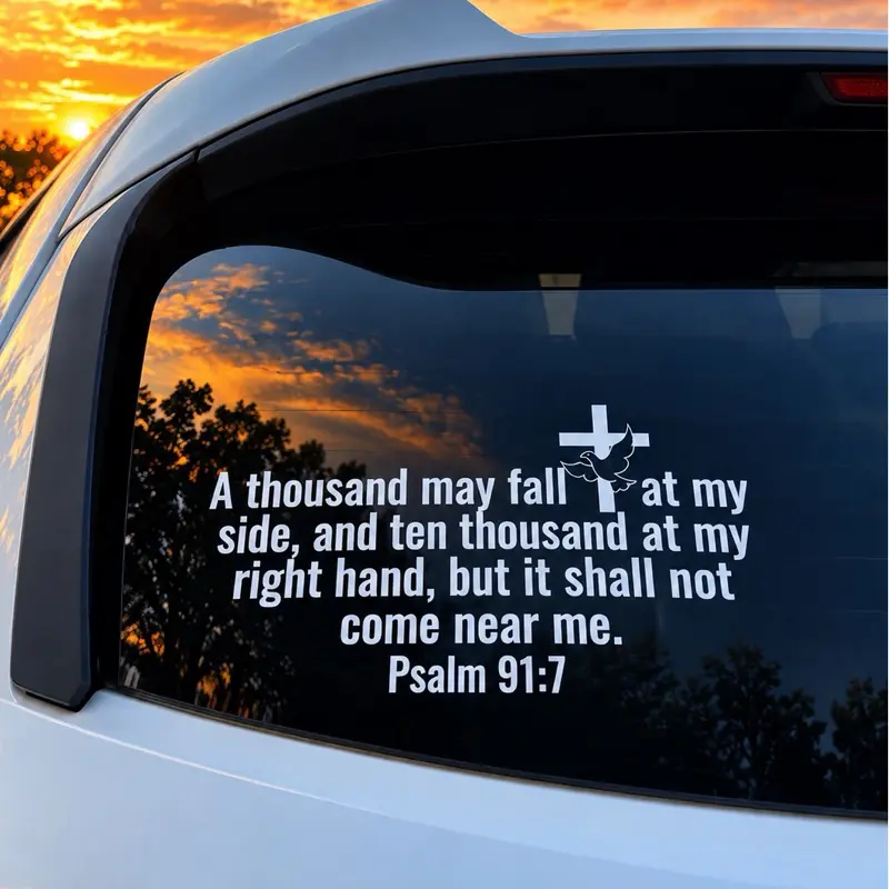 Psalm 91 Faith & Protection Waterproof Car Decal,10 inch Sticker