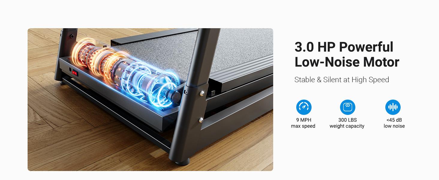 0-6% Manual Incline Treadmill, 300 lbs Capacity Treadmill with Manual Incline, 3.0 HP, Heart Rate Monitoring, Wider Running Belt