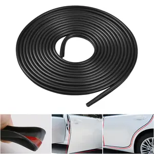 Rubber Edge Trim U Channel, Self Adhesive Sheet Metal Edge Guard Protector for Car Doors, Steel Plates, Glass, Hatches, Table Corners, 16.5/33FT Black