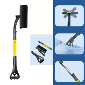 Multifunctional Car Snow Shovel PP Material Non Electric Snow Scraper and Ice Remover Tool with Brush for Car Windshield Window Snow Cleaning Winter Vehicle Emergency Tool Durable Portable Snow Removal Kit