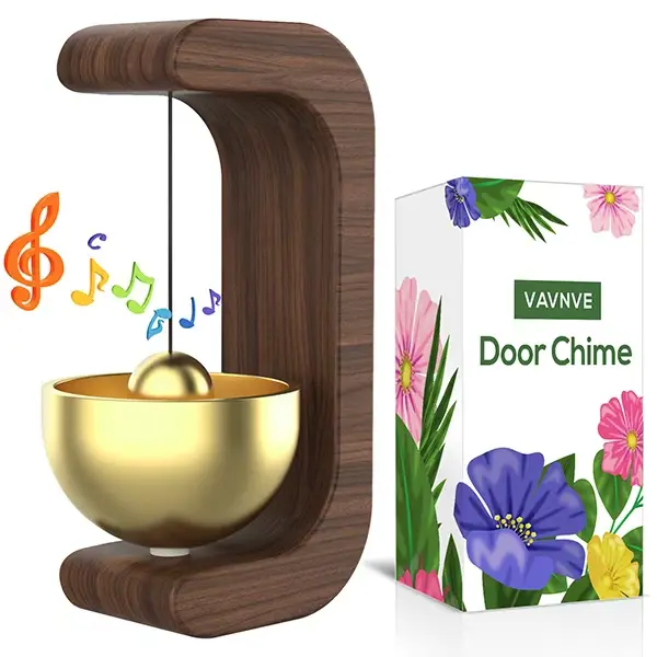 Handcrafted Magnetic Wooden Pet Door Bell – Gentle Chime for Cat Flaps, Dog Doors & Home Entries | Rustic Wind Chime Alert for Nurseries, Gardens & Shops | No Wiring, Gift-Ready Eco-Friendly Design