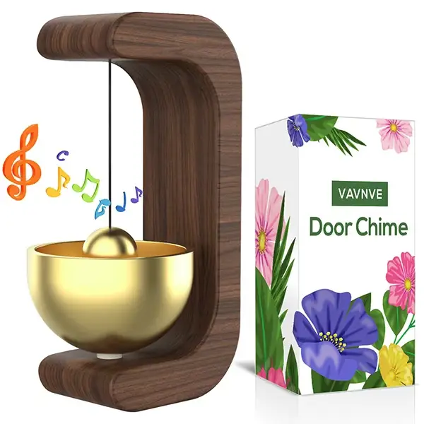 Handcrafted Magnetic Wooden Pet Door Bell – Gentle Chime for Cat Flaps, Dog Doors & Home Entries | Rustic Wind Chime Alert for Nurseries, Gardens & Sh