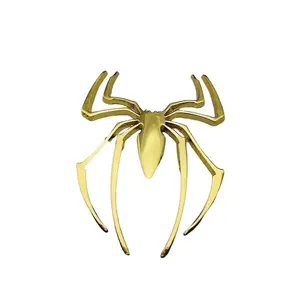 2pcs This Gold Spider Sticker Makes Your Car Unforgettable! Durable glossy metal decal—stand out from the crowd with this bold auto decor