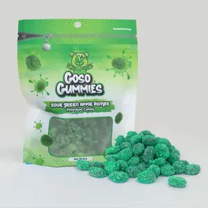 Goso Gummies Sour Green Apple Gusher Bombs – Viral Sour Candy, Chewy Gushers Candy Snack, Sour Treat