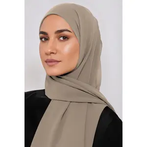 Premium Chiffon Hijab - Taupe