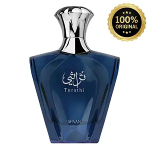 Afnan Perfumes TURATHI BLUE Men's Eau de Parfum - 3.06oz/90ml Alcohol-Based Long-Lasting Masculine EDP Spray, Regular Edition Single Item Men's Cologne