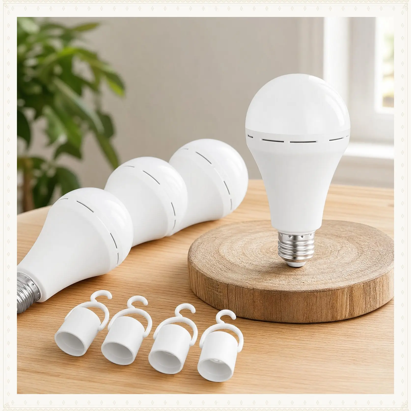 Emergency Rechargeable Light Bulbs 900LM Car Work Light Bulb Camping Outdoor 12W E27/E26 6500K 1200mAh Christmas Lighting Christmas Gifts