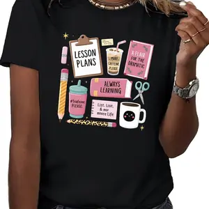 Teacherng Life Cotton TShirt for Educators - Soft Breathable Fabric Motivational Quotes Casual Short Sleeve Round Neck Tee for Summer Playful Design