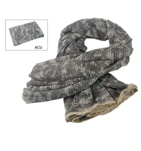 Military Tactical Scarf  Veil Camouflage Net KeffIyeh Sniper Face Veil Shemagh Head Wrap for Outdoor Camping Hunting