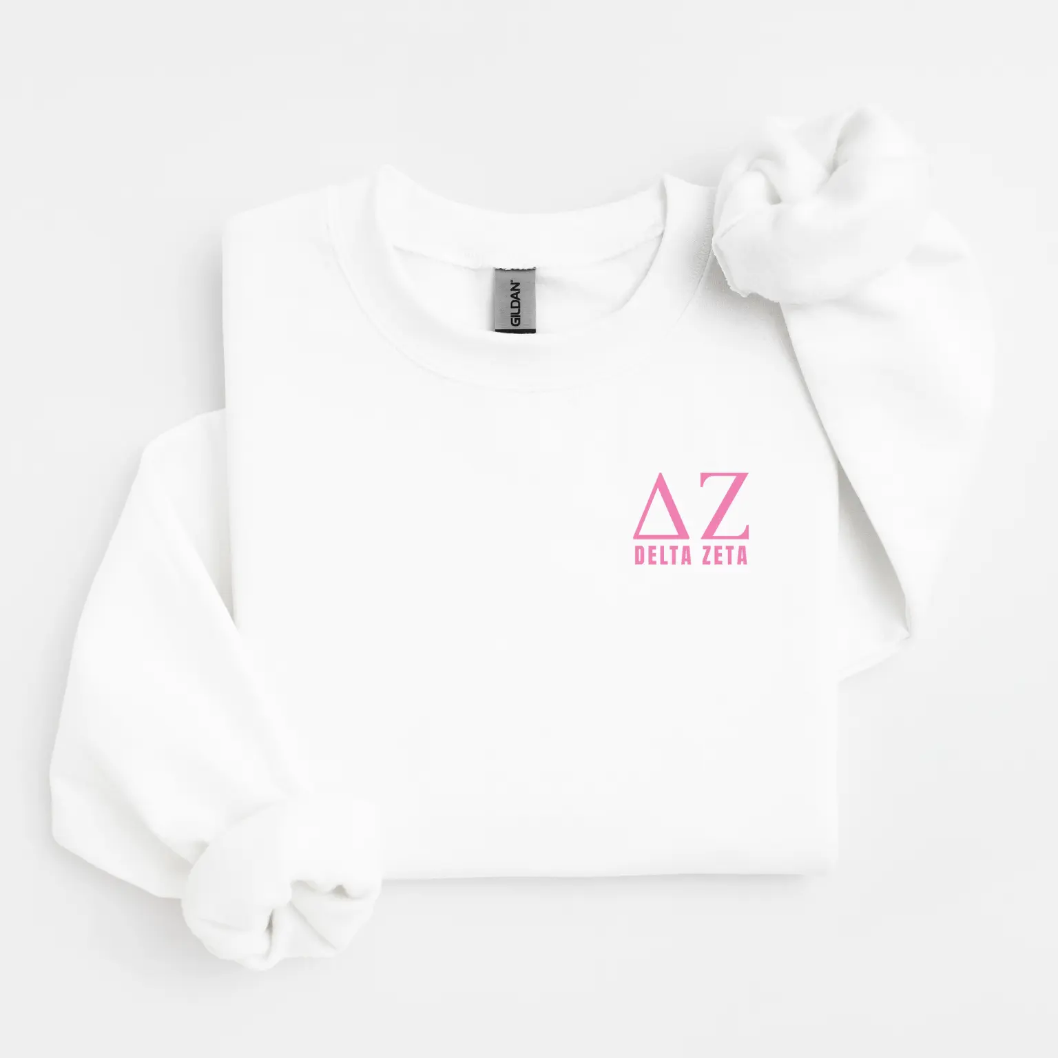 Delta Zeta Crewneck Sweater Oversized Sorority Rush Top Womenswear Apparel Casual Fully Licensed Sorority Sweatshirt University College Greek Life