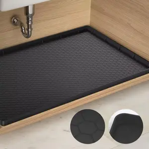 CASCADAS Silicone Under Sink Mat Waterproof 34" x 22" for Kitchen Bathroom Cabinets Tray,Shelf Coasters Organization Liner Tableware, Home Improvement