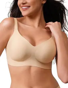 CLOSEMATE Wireless Push Up for Women Comfortable Seamless Bras No Underwire V Neck Buttery Full Coverage Everyday Bra for T-shirt