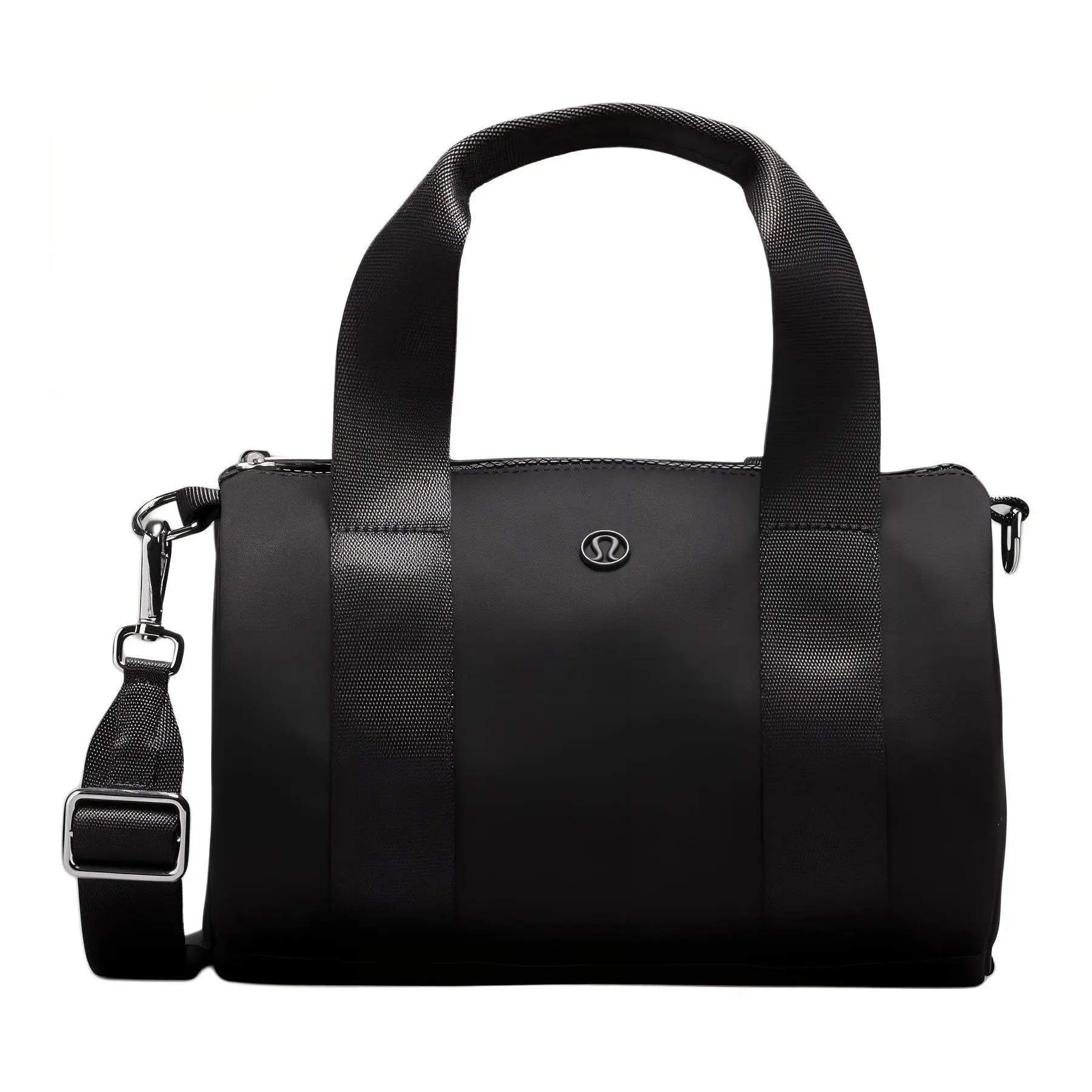 Lululemon Knit 5L Adjustable Detachable Strap Zipper Nylon Mini Shoulder Crossbody Handbag for Men and Women in Black