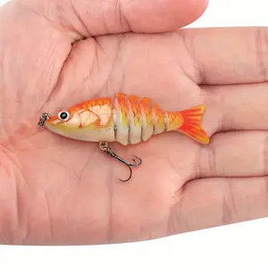 Bionic Hard Bait, Multi-segment Artificial Hard Bait Perfect for Fresh Water & Saltwater, Trout & Bass Fishing Lure, Multi Jointed Swimbait Lifelike Hard Bait, Outdoor Fishing Equipment, Fishing Equipment for Men, Suitable for Beginners