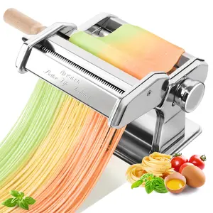 ISILER Pasta Maker, 9 Adjustable Thickness Settings 2-in-1 Pasta Machine with Rollers and Cutter, Noodle Maker for Pasta, Dumpling Skin, Spaghetti, Fettuccini, Lasagna