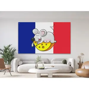 Custom French Flag Tapestry: Personalized Any Photo & Text Banner