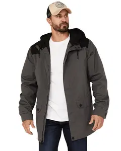 Brothers And Sons Men's Men'S Cruiser Waxed Canvas Hooded Jacket - Basfa22o07-Char