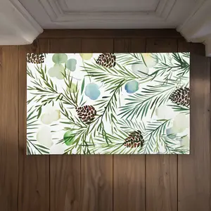 Begin Home Decor CODM2134DFUGCE 21 x 34 in. Pine Cone Pattern Door Mat - Living Room Holidays Decor