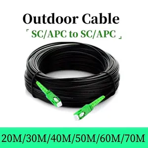SC/APC-SC/APC Outdoor Drop Fiber Optic Cable Fiber Optic Patch Cord Optical Fiber Cable Steel Wire Black LSZH Jacket 0.5/0.4mm