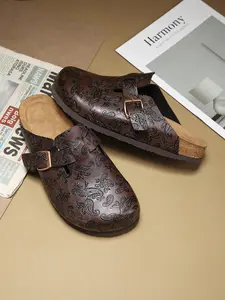 High-End Valentine's Gift, Unisex Closed-Toe Slippers with Random Floral Design, Premium Leather for All-Day Comfort, Stylish Casual Footwear, Closed Toe Shoes