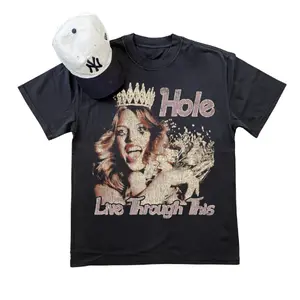 Hole Live Through This Promo Black  T-Shirt, Movie Shirts, Unisex Vintage Graphic Tees Gothic Grunge Y2k Emo Scene Amity Affliction Style Clothes Gifts Clothing Men Women Streetwear Cotton Top