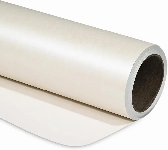 RUSPEPA Off White Pearly Wrapping Paper Roll, Elegant Matte Lustre Gift Wrap with Premium Shine, Perfect for Wedding, Birthday, Christmas, Baby Shower & DIY Bouquet, 17in x 32.8ft